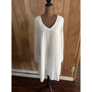 Oioninos Women’s White Cold Should Dress V-neck Size Large L